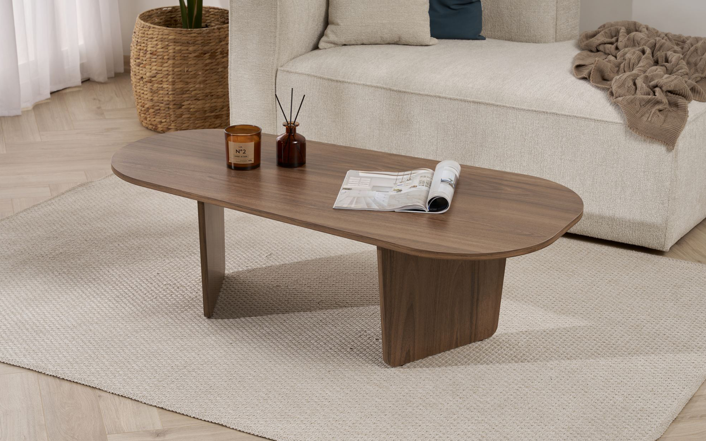 Masuta de cafea Ovalis, nuc  3